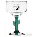 12 Oz. Clear Margarita Glass w/Green Cactus Stem